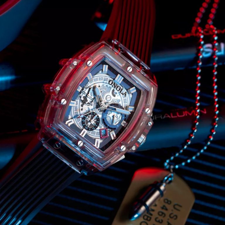 Onola Transparent Luxury Designer Fashion Quartz Watch for Men – Stopwatch